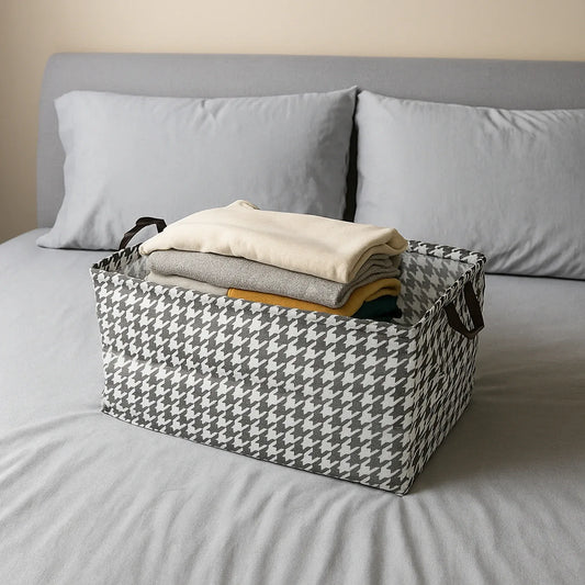 Foldable Fabric Storage Box With Handles (47 28 Cm) - Zidbik