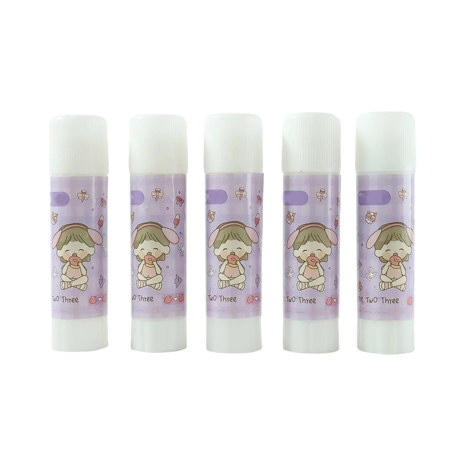 Cartoon-themed Solid Glue Stick Pack Of 5 - Zidbik