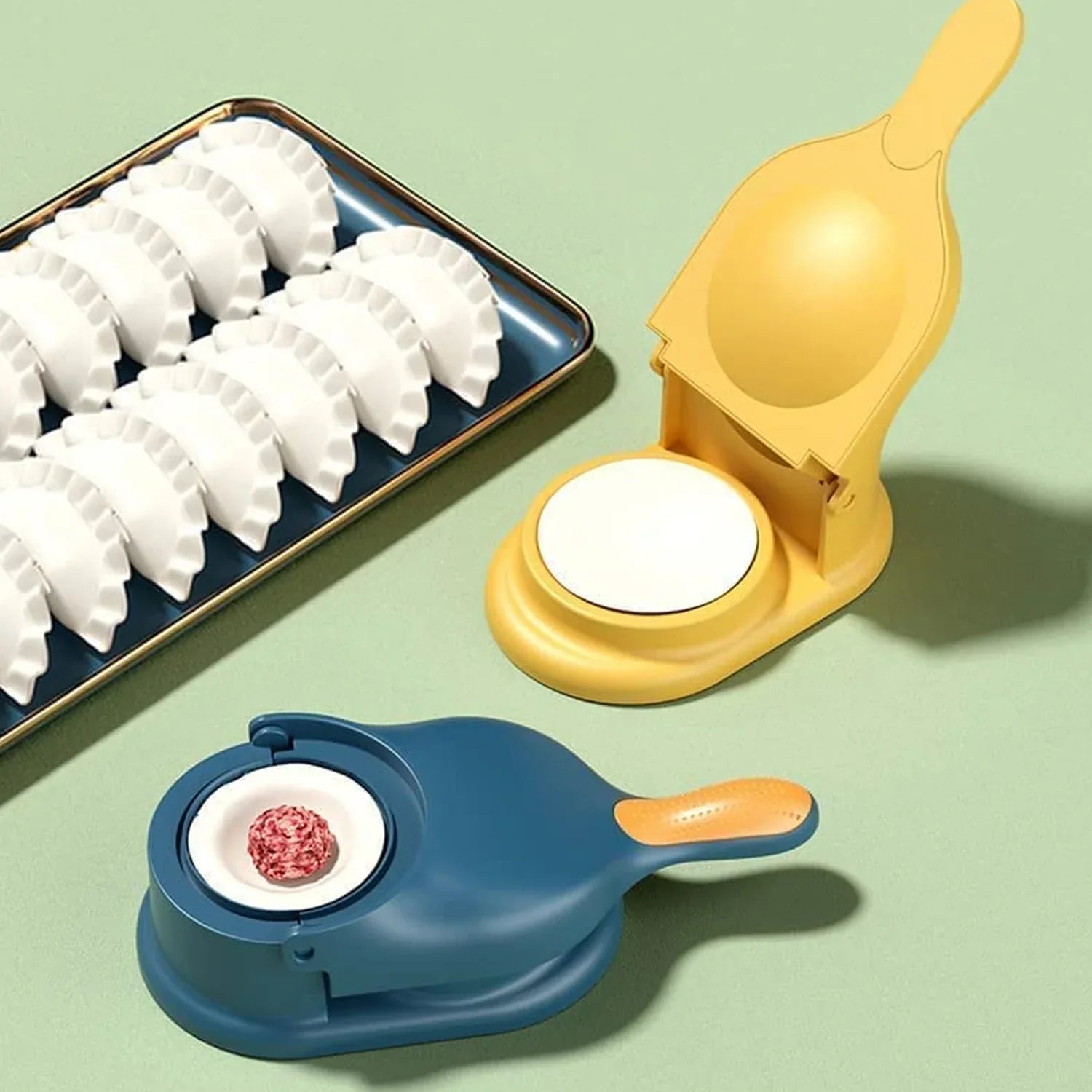 5302 Dumpling Press Mould For Gujiya Ghughra Momos Making 2 In 1 Dumpling Maker Mould Machine Kitchen Dumpling Making Tool - Zidbik