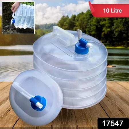 Outdoor Camping Collapsible Portable Water Container With Carry Handle Tap Valve Large Food Grade - Zidbik
