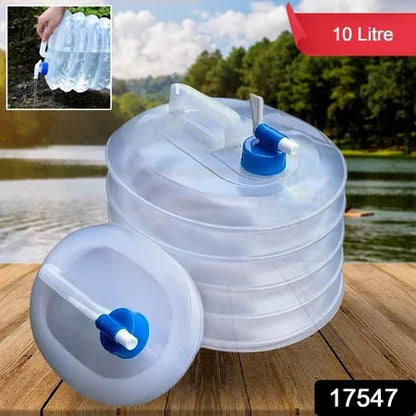 Outdoor Camping Collapsible Portable Water Container With Carry Handle Tap Valve Large Food Grade - Zidbik