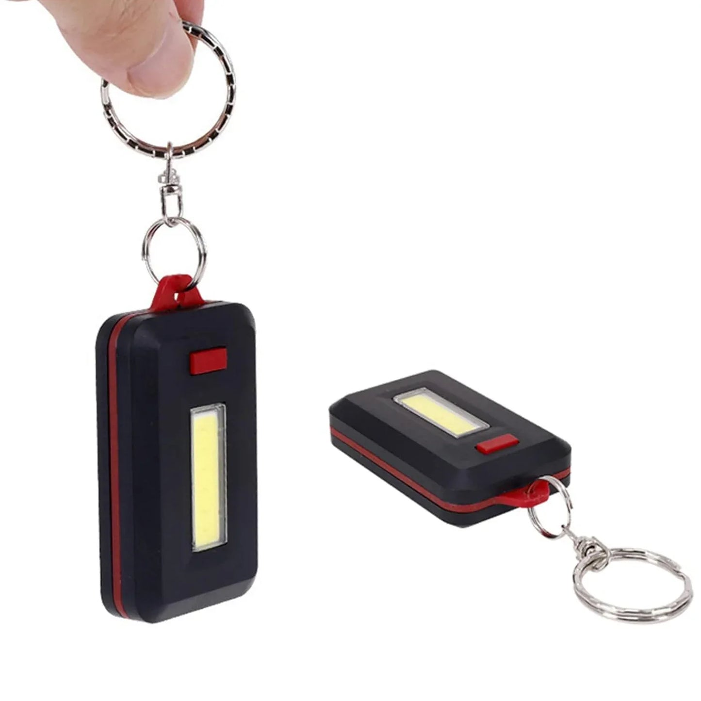 Led Keychain Cob Light With Hook Loop Sticker. 3 Light Modes (1 Pc Battery Not Included) - Zidbik