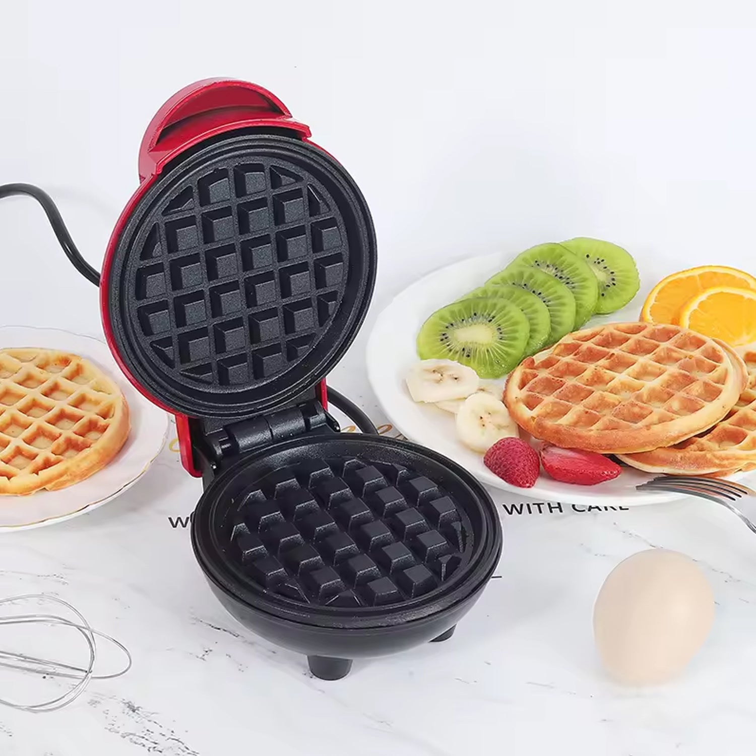 Mini Waffle Maker Machine Waffle Iron Home Appliances Kitchen Gift Easy To Clean On-stick Surfaces Perfect Breakfast Dessert Sandwich Pan Cakes Paninis  Other Snacks Machine - Zidbik