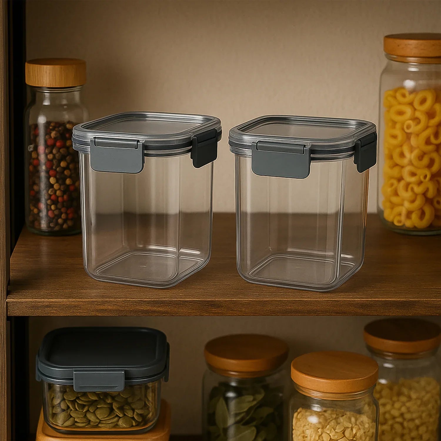 Apex Press N Lock Airtight Food Storage Container Set (2pc900ml) Approx - Zidbik