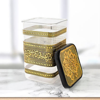 Plastic Rajwadi Container 2pcs Set 1100ml - Zidbik