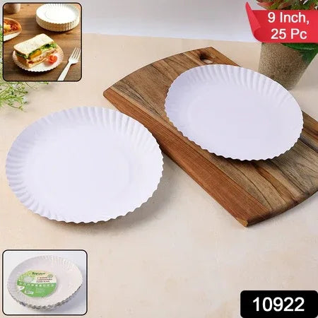 Freshee 9 Inch Round Compostable Paper Plate 25 Pcs Pack - Zidbik