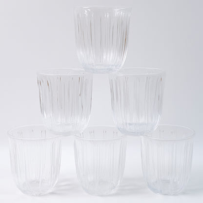 Premium Transparent Glass Tumbler Set (256ml  6 Pc) - Zidbik