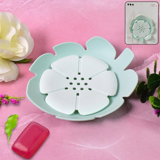 Plastic Flowers Soap Dish Bathroom Accessories Set Shower Gift (1 Pc) - Zidbik
