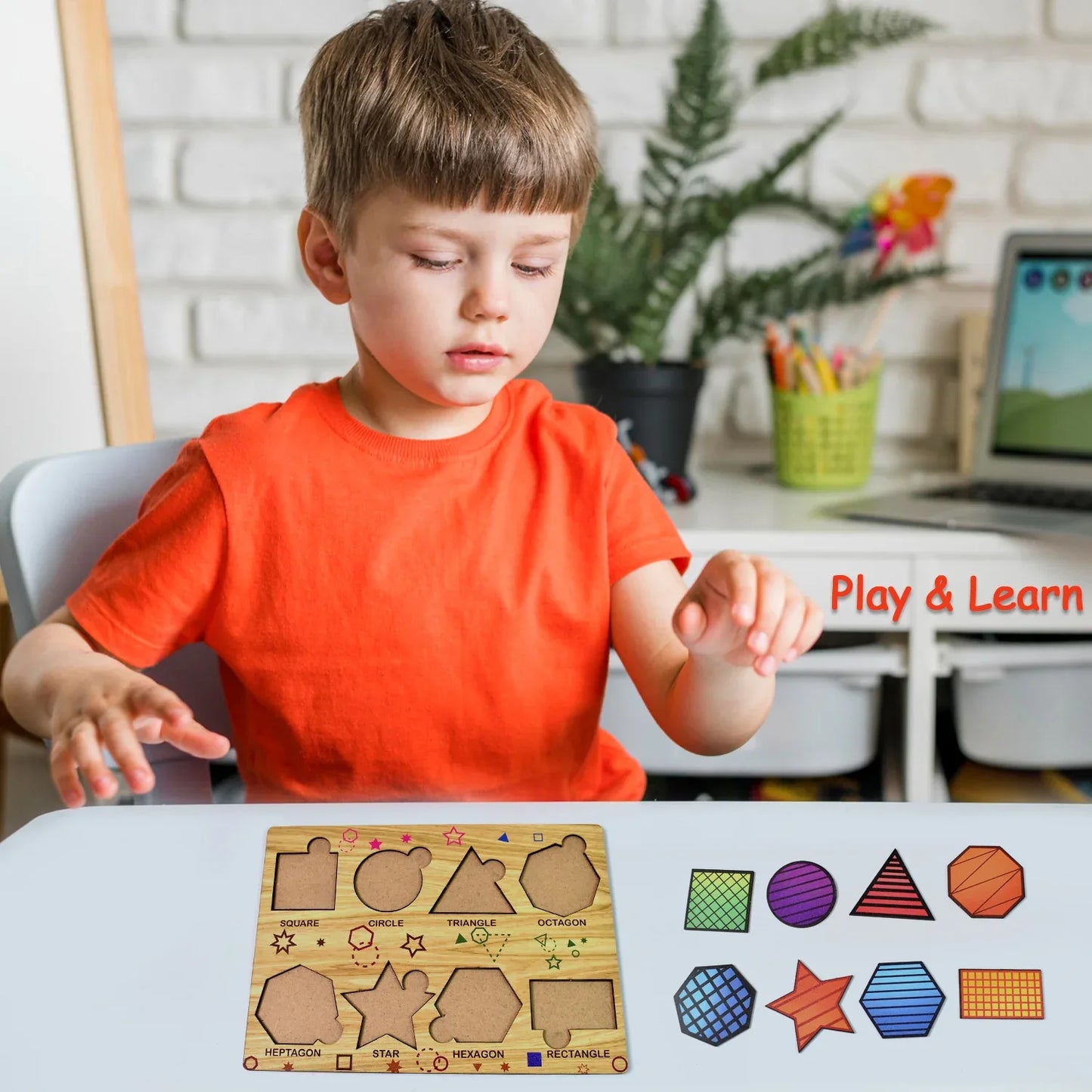Wooden Triangles Puzzle Learning Educational Board (1 Set 2820 Cm) - Zidbik
