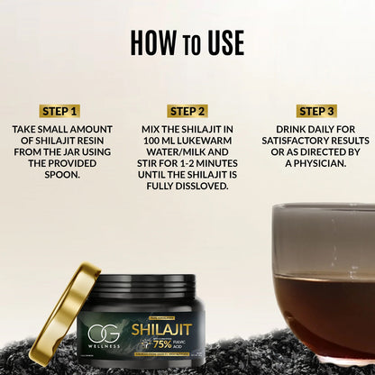 Og Wellness Pure Himalayan Shilajit Resin (20 Gm  1 Pc) - Zidbik