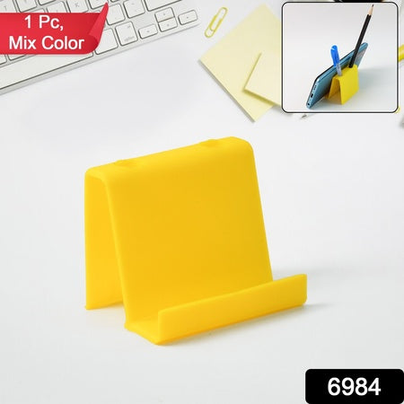 Multifunctional Plastic Mobile Phone Stand  Pen Holder (1 Pc  Mix Color) - Zidbik