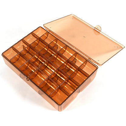 12829 2 Layer Acrylic Jewelry Storage Box Dustproof Earring Box Storage Box Portable Nail Art Storage Case 24-grid Small And 6-grid Big Case Makeup Vanity Box (1 Pc 30 Compartment) - Zidbik