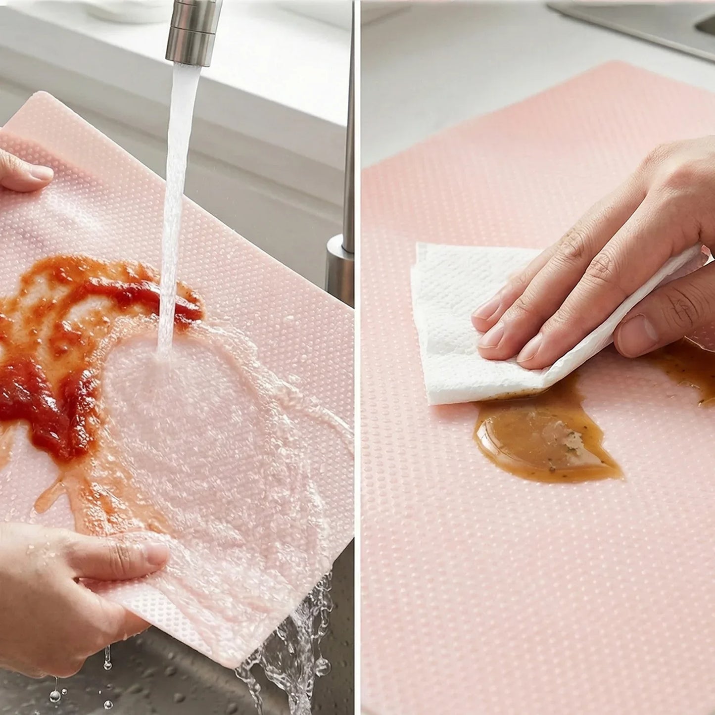 Transparent Plastic Fridge Mat 45 X 29 Cm (4 Pc) - Zidbik