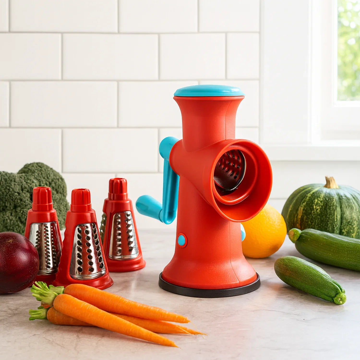 Apex 4 In 1 Signature Rotary Grater With Interchangeable Blades - Zidbik