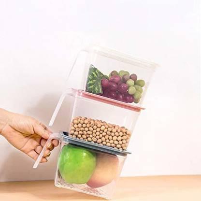 2454 Air Tight Unbreakable Big Size 1100 Ml Square Shape Kitchen Storage Container (Set Of 6) - Zidbik