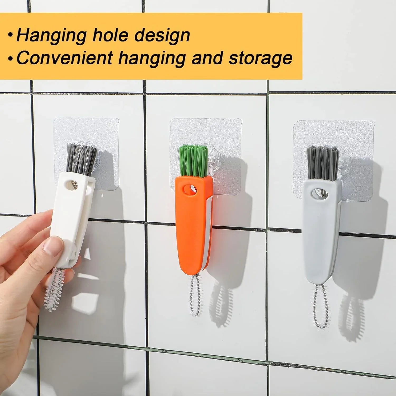 6483 3 In 1 Multifunctional Cleaning Brush Mini Glass Cover Cleaning Brush Bottle Cleaning Brush Set Cup Cleaner Brush Bottle Cap Detail Brush For Bottle Cup Cover Lid Home Kitchen Washing Tool (1 Pc) - Zidbik