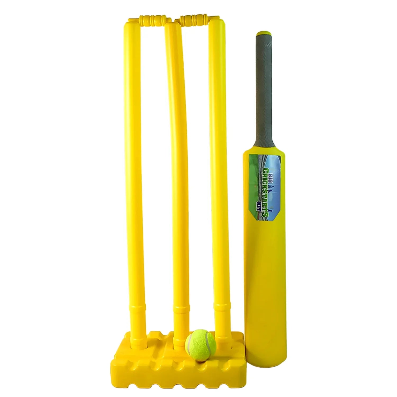 Big Cricket Kit Cricket Set With 1 Cricket Bat 1 Rubber Ball Bails 3 Stumps With Stand Base - Zidbik