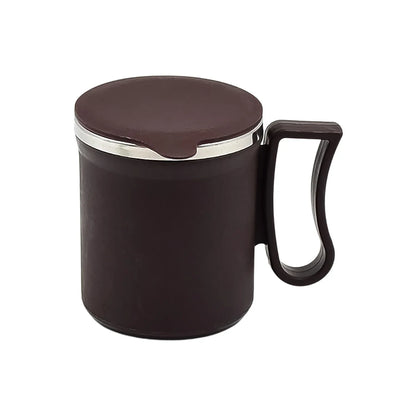 Coffee Mug With Lid And Handle-plastic Covered Stainless Steel Mug (Random Color Approx 200 Ml) - Zidbik