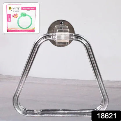 Unbreakable Abs Square Towel Ring Wall Mounted Stand Holder (1 Pc) - Zidbik