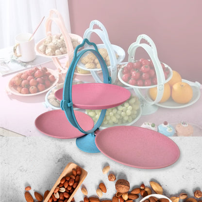 Foldable Fruit Plate Candy Dish  Multi Use Mirror Shape Dried Fruit Tray (1 Set) - Zidbik