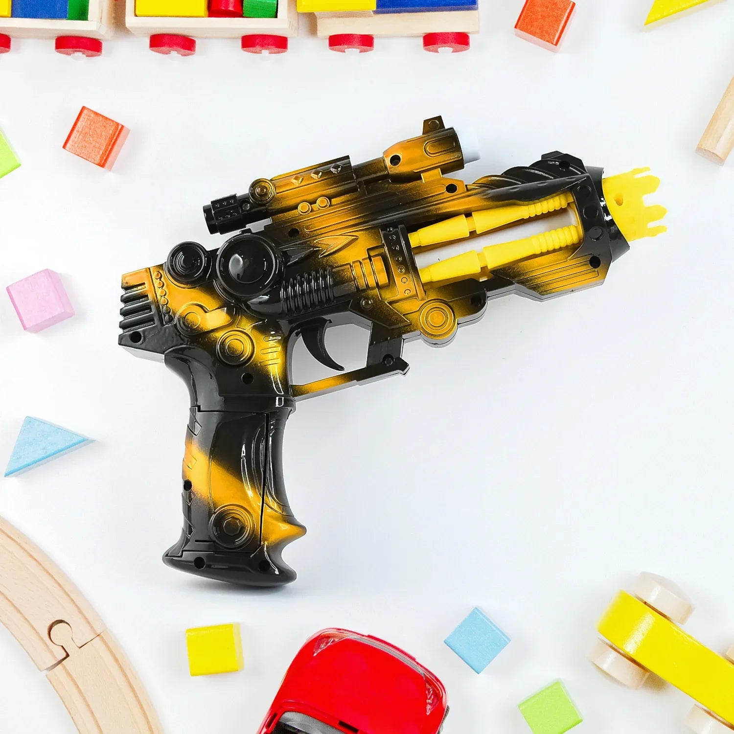 Ttg Led Laser Gun Toy Battery Operated Space Blaster With Flashing Lights Sound (1 Set) - Zidbik