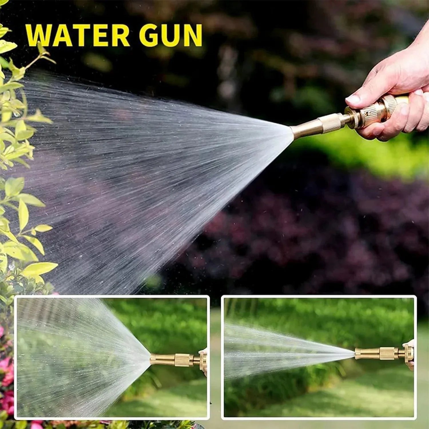 7588 Water Spray Nozzle For Water Pipe Booster Nozzle For Car Wash Nozzle With High Pressure Water Adjustable Brass Nozzle Water Spray Gun For Gardening Watering Tools - Zidbik