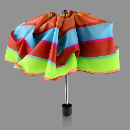 3-fold Sun Rain Protective Solid Foldable Umbrella (1 Pc) - Zidbik
