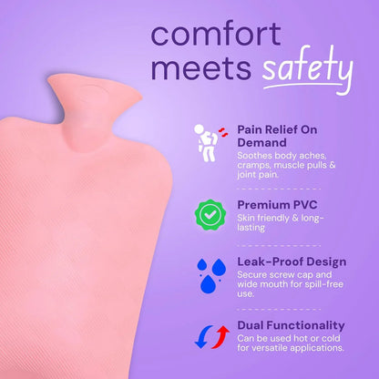 Premium Quality Rubber Hot Water Bag (31 X 19 Cm 1 Pc) - Zidbik