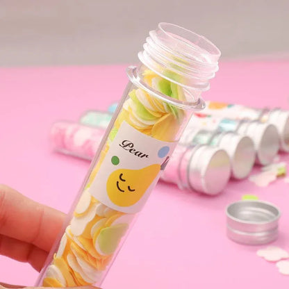 1319 Portable Hand Washing Bath Flower Shape Paper Soap Strips In Test Tube Bottle - Zidbik