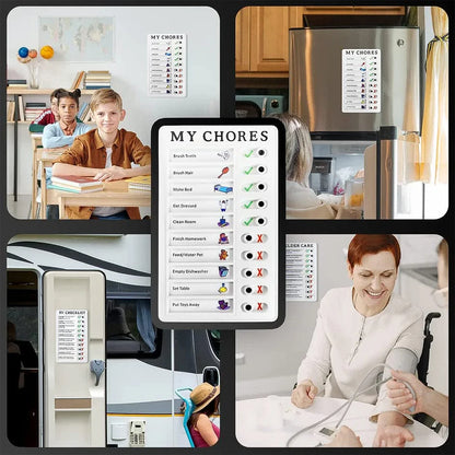 4448 Portable My Chores Home Note Board Management Planning Memo Boards Reminding Time. (Size - 20x12cm) - Zidbik