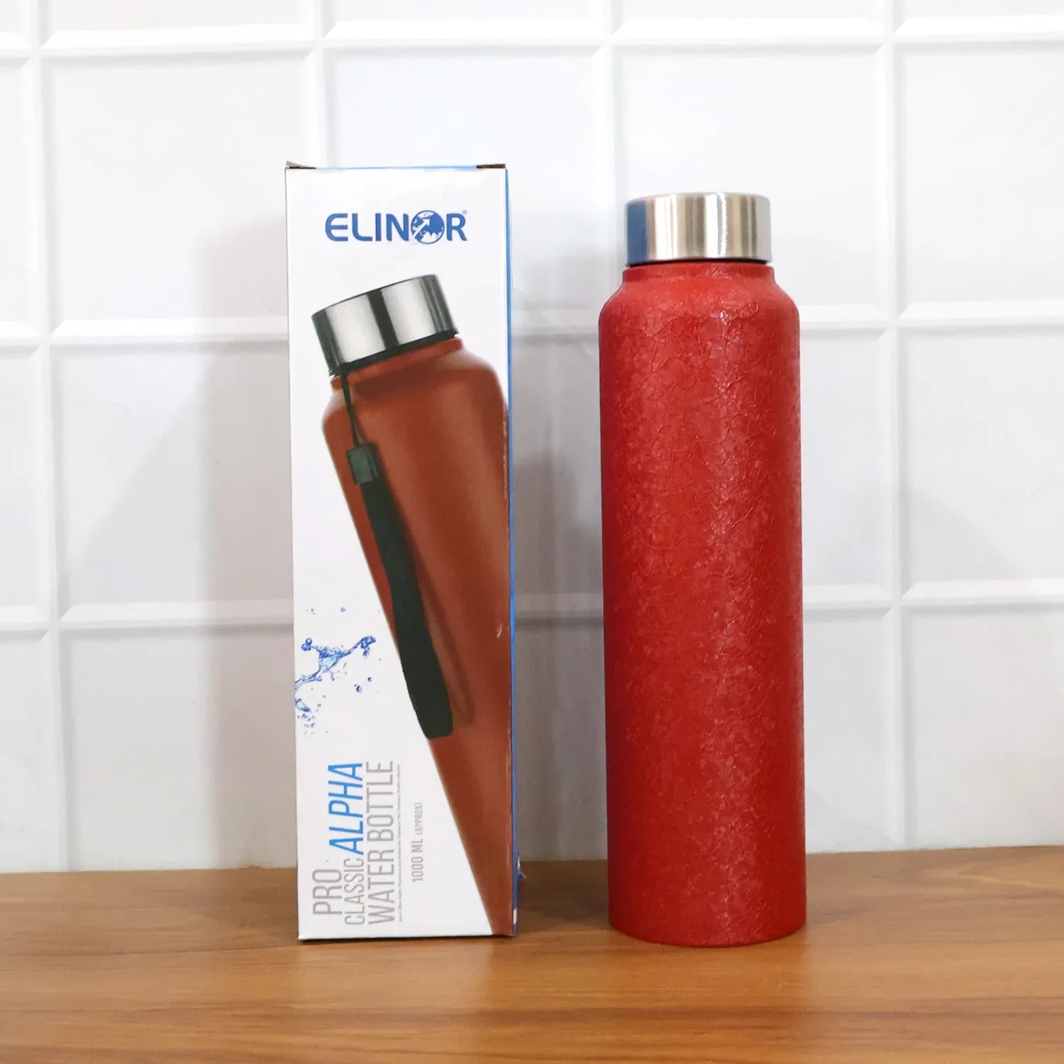 1000 Ml Stainless Steel Water Bottle Red Color (1 Pc) - Zidbik