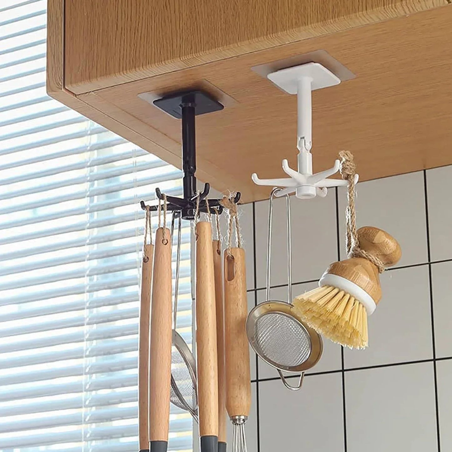 4644 360 Rotating Folding Hook Self-adhesive Waterproof Wall Mounted Hook - Zidbik