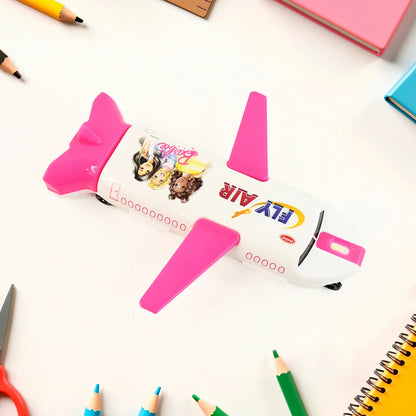 Multi-functional Airplane-shaped Compass Box With Led Light And Built-in Sharpener - Zidbik