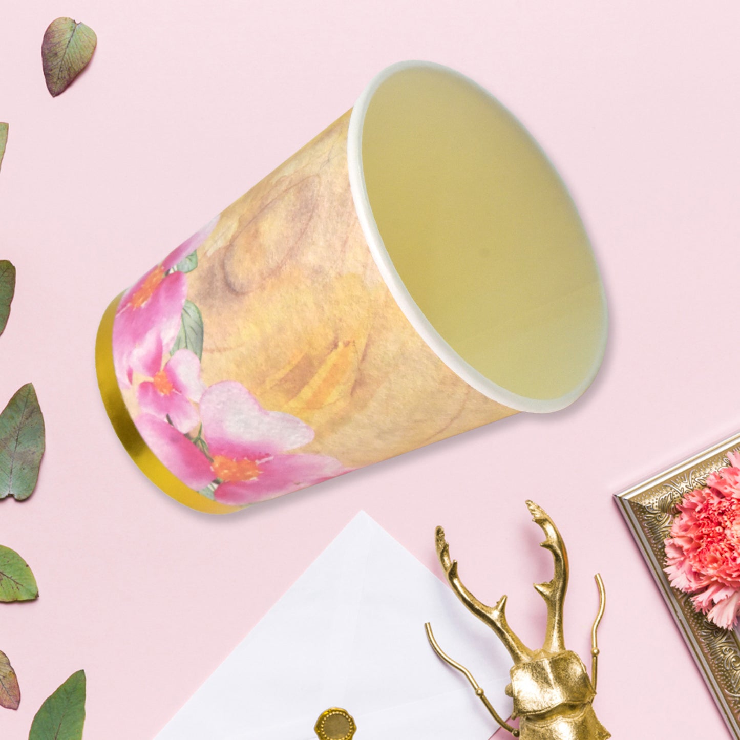 Disposable Paper Cups Disposable Tea Coffee Cups (24 Pcs Set  Mix Color  Design) - Zidbik