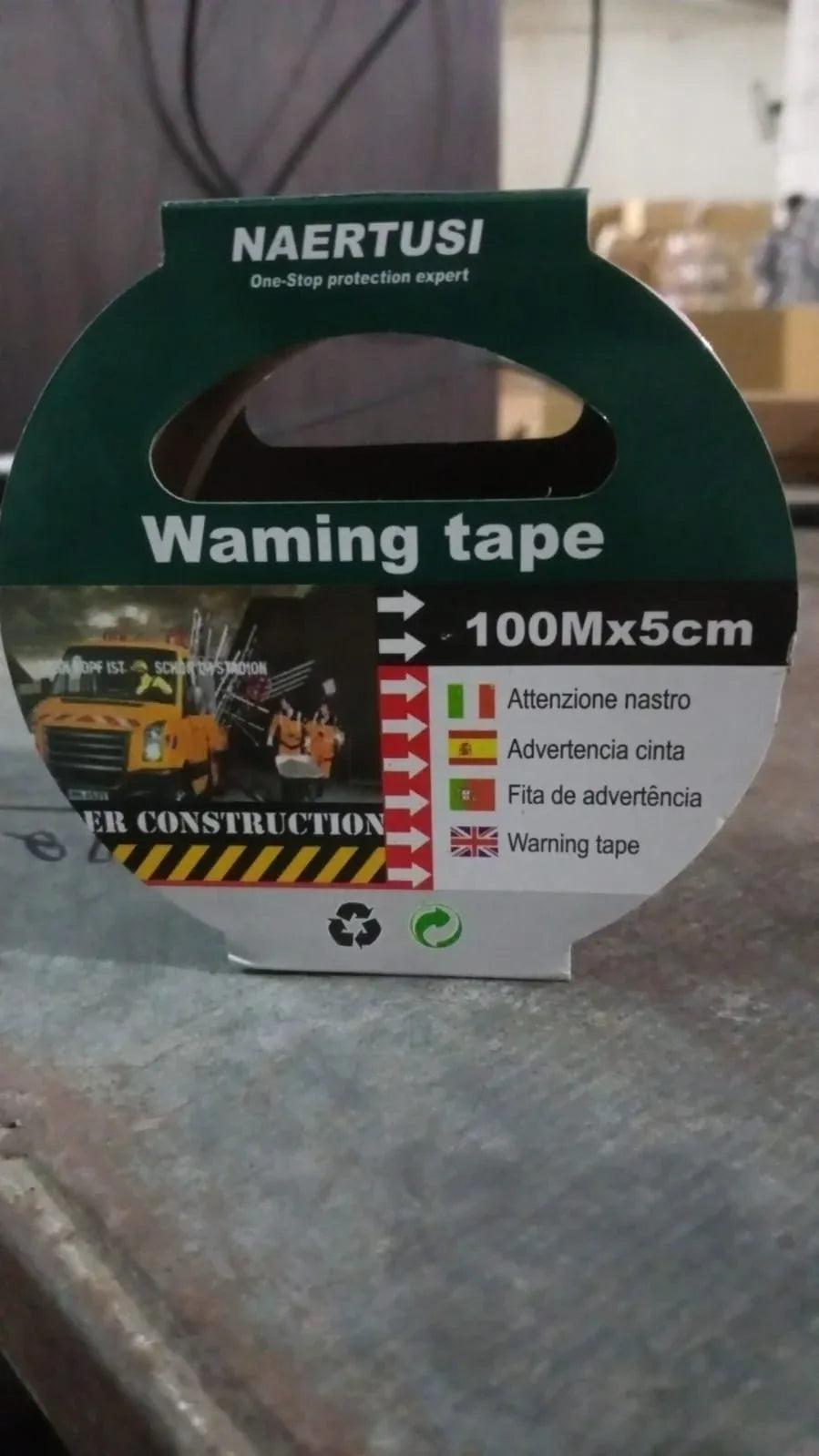 Safety Warning Tape Construction Barrier Tape Non-adhesive (100mx5cm) - Zidbik