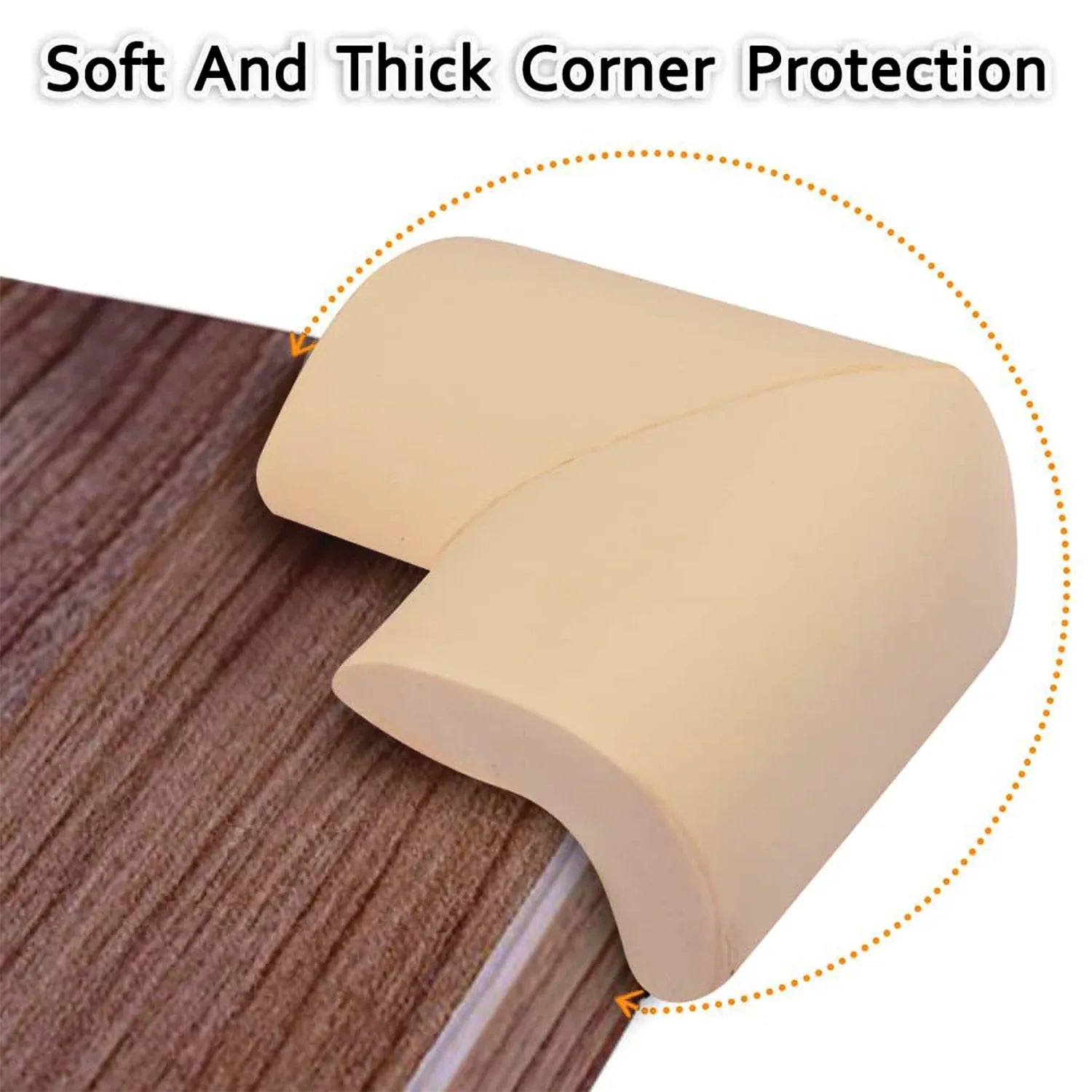4 Pc Soft Foam Table Corner Protectors Set With Safety Tape - Zidbik