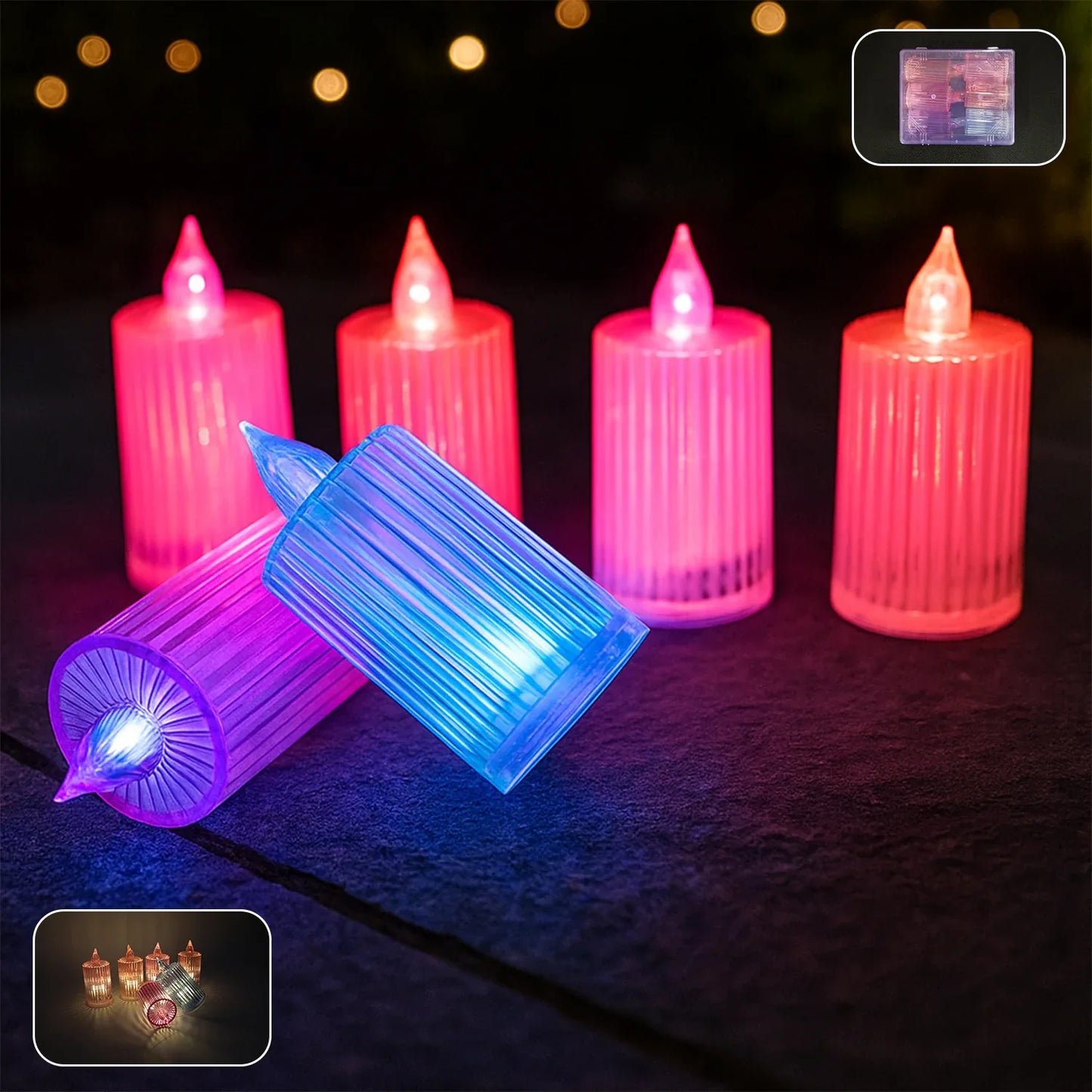 Decorative Flameless Electronic Led Candle Light Set (6 Pc) - Zidbik