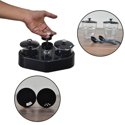 8122 Ganesh Rendy Condiment Set For Kitchen Transparent Jar For Easy To Access Spice 1 Piece Spice Set (Plastic) - Zidbik