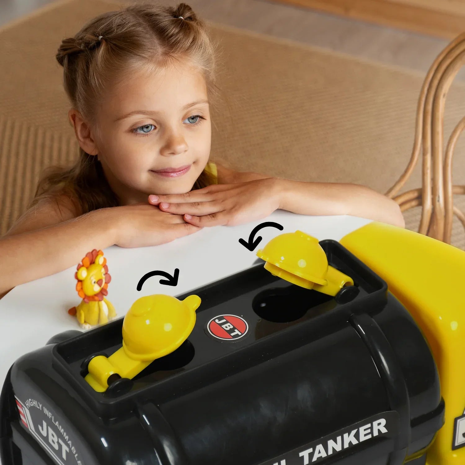 4484 Big Size Heavy Duty Unbreakable Friction Powered With Engine Sound While Running Non Electric Toy Tempo Oil - Water Tanker Vehicle Truck For Kids Size - Zidbik