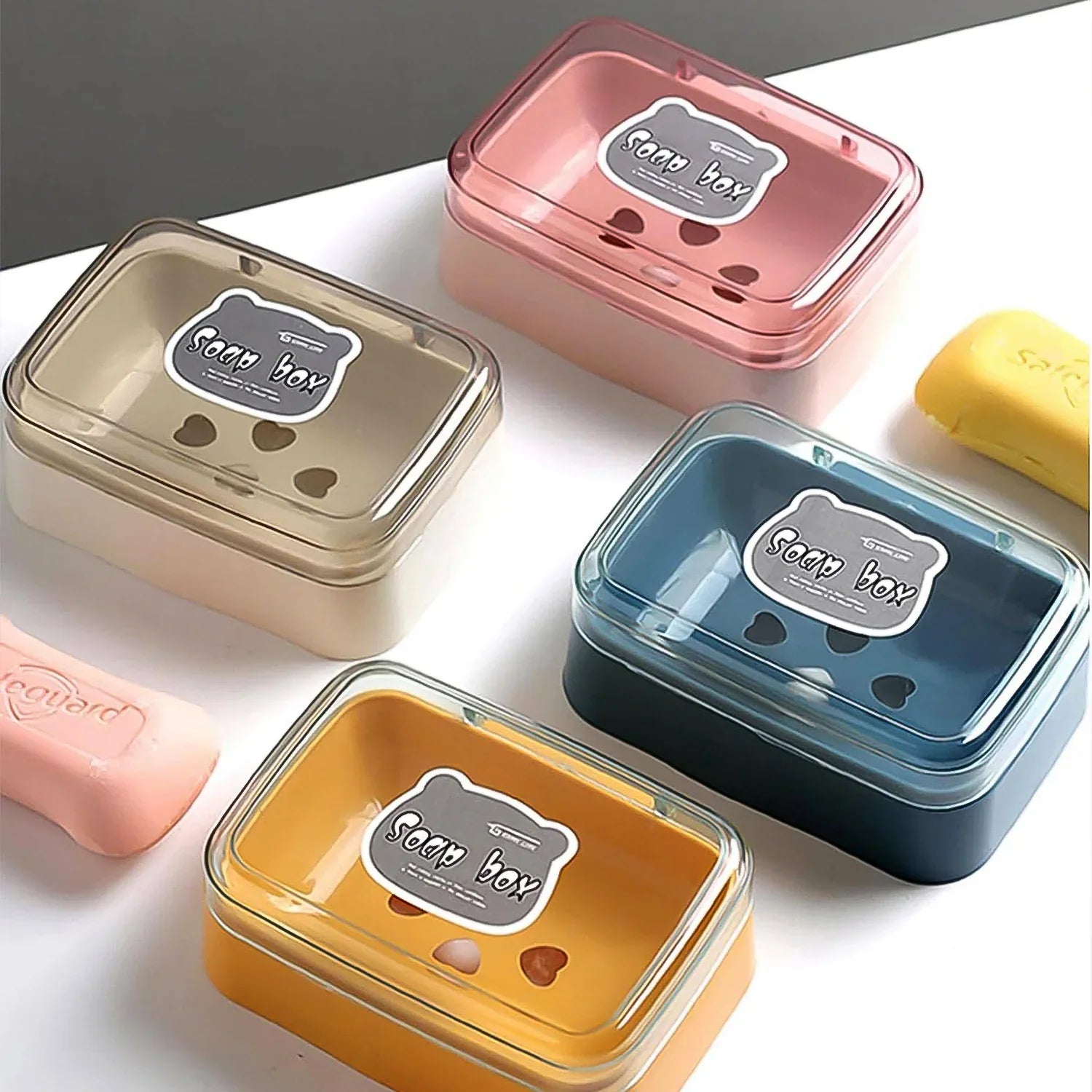 Plastic Soap Dish Portable Plastic Self Draining Soap Holder (1 Pc Mix Color) - Zidbik