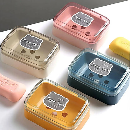 Plastic Soap Dish Portable Plastic Self Draining Soap Holder (1 Pc Mix Color) - Zidbik