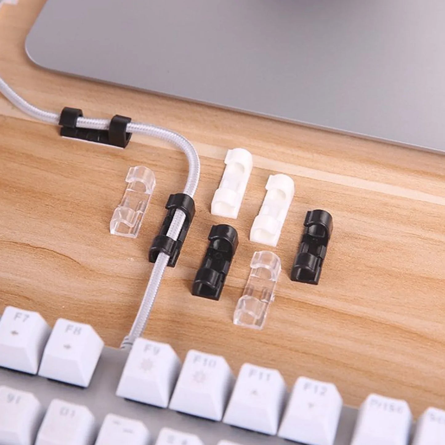 9502 Plastic Clips Stronger Adhesive Tape Cable Manager Wire Manager Wire Clamp Wire Clips For Cable Cable Organizer Cord Holder Cord Clips For Car Office And Home (20 Pcs Set) - Zidbik