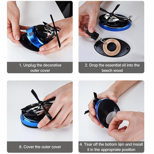 Solar Helicopter Car Air Freshener - Solar-Powered Rotating Freshness Solution - Zidbik