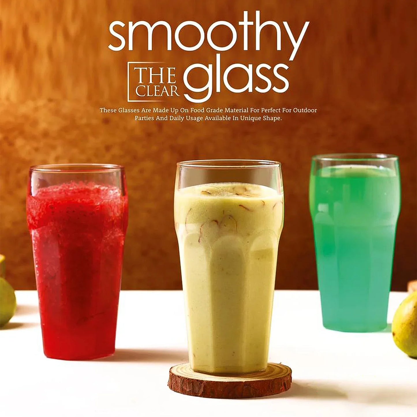 Supermom Transparent Smoothy Glass Set (Approx 300ml 6 Pc) - Zidbik