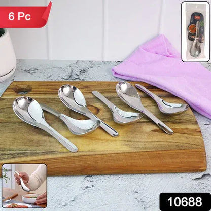 Apex Premium Stainless Steel Soup Spoon Set 6 Pieces - Zidbik