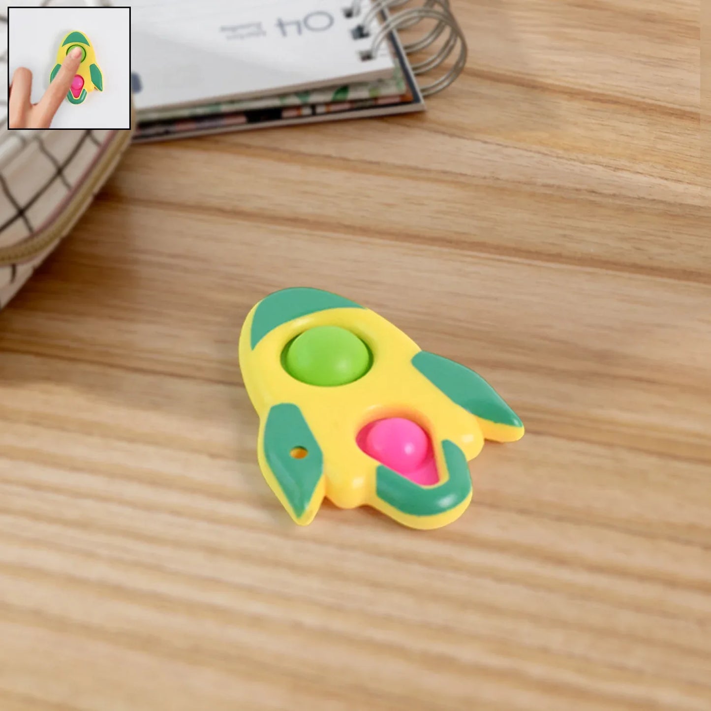 Rocket Shaped Dimple Keychain Toy (1 Pc) - Zidbik