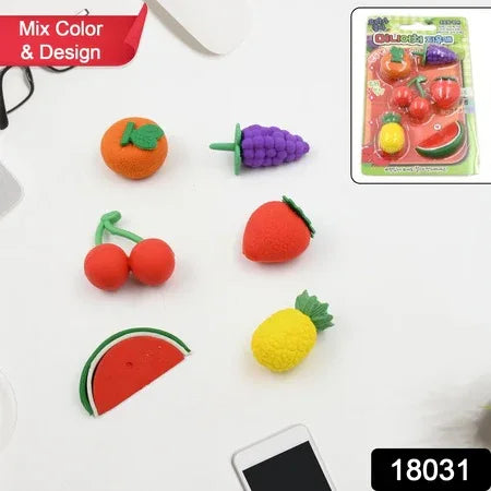 18031 3d Mix Design Fancy Stylish Colorful Erasers Mini Eraser Creative Cute Novelty Eraser For Children Different Designs Eraser Set For Return Gift Birthday Party School Prize (1 Set) - Zidbik