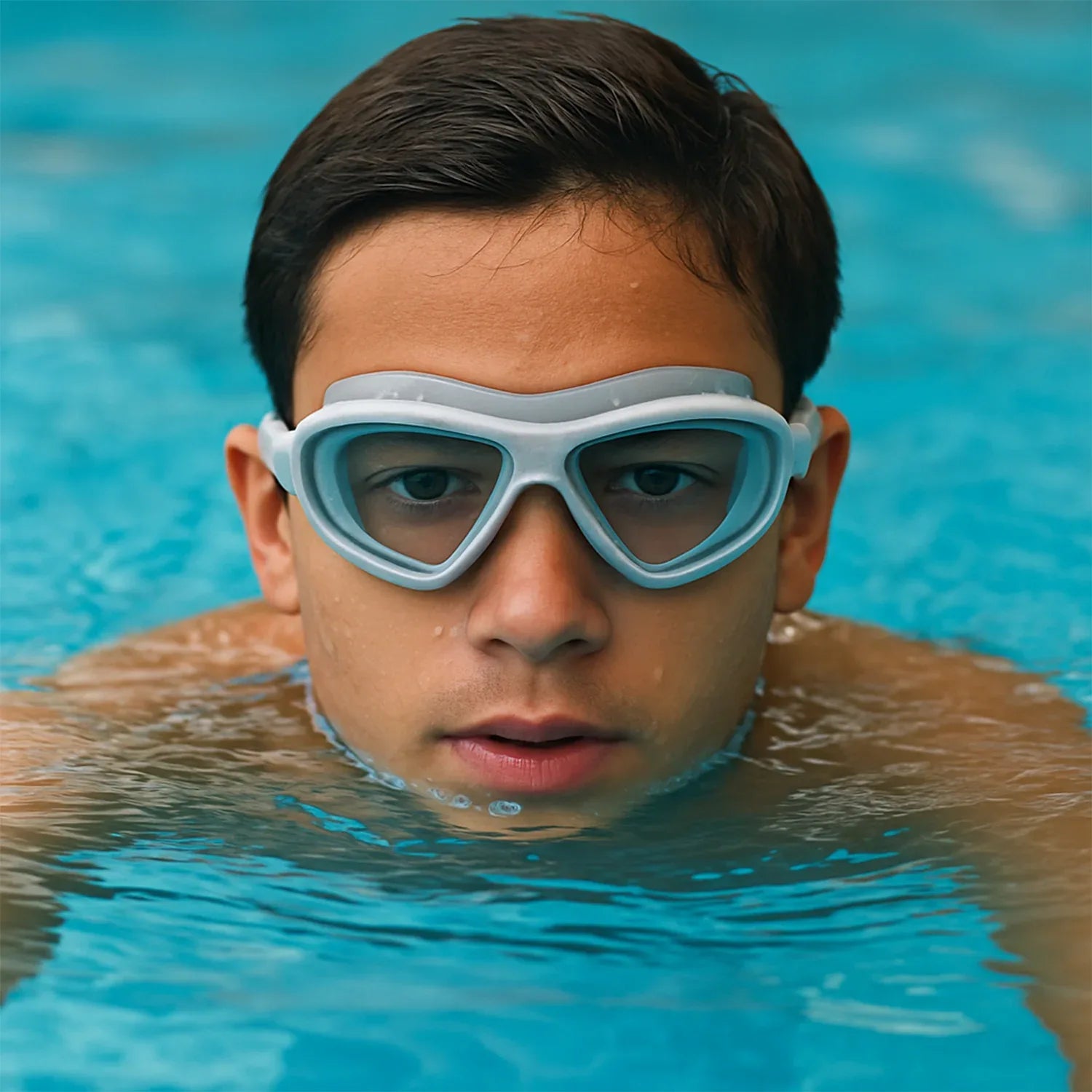 Premium Wide Vision Swimming Goggles With Protective Hard Case (1 Pc) - Zidbik