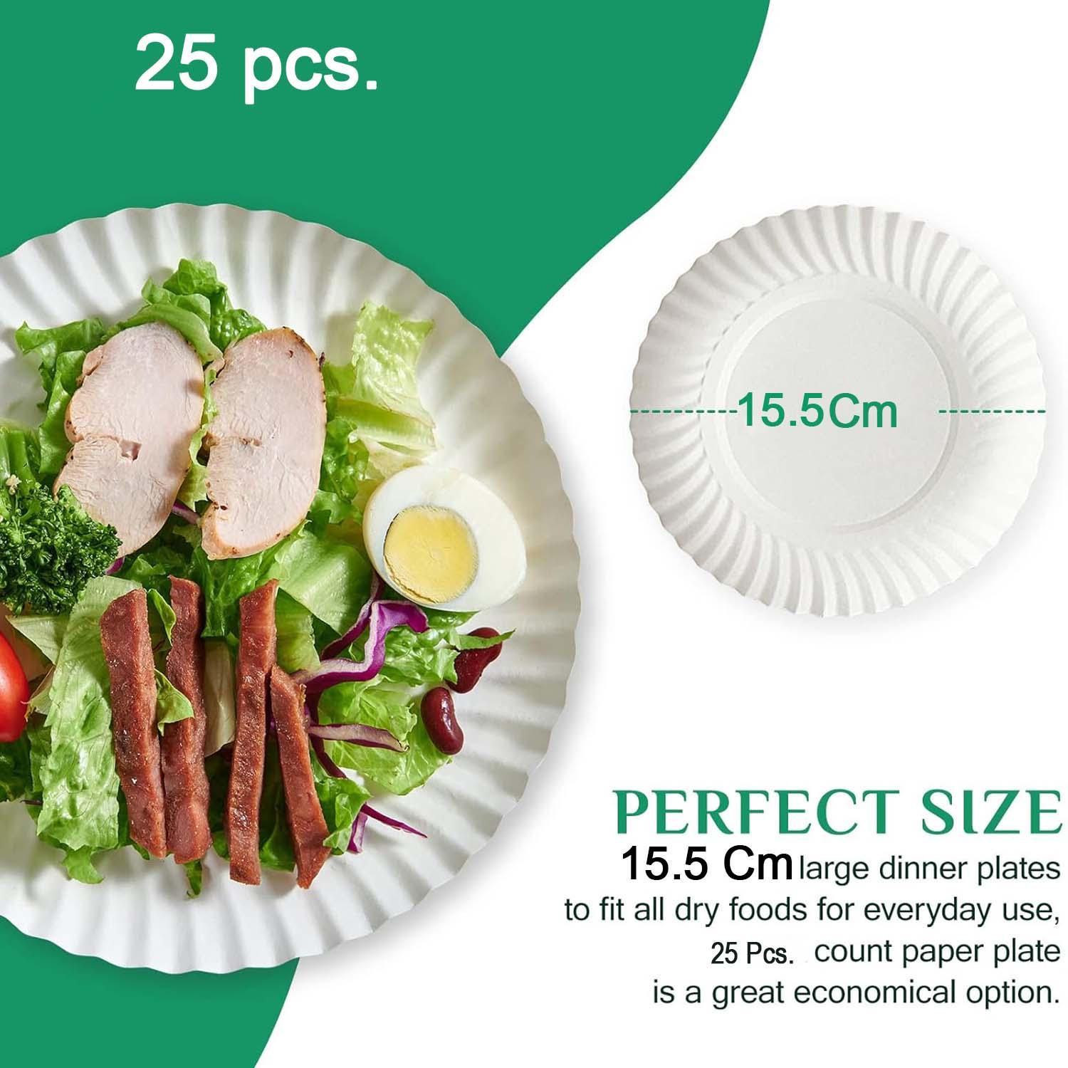 Freshee 7 Inch Round Compostable Paper Plate - 25 Pcs Pack - Zidbik