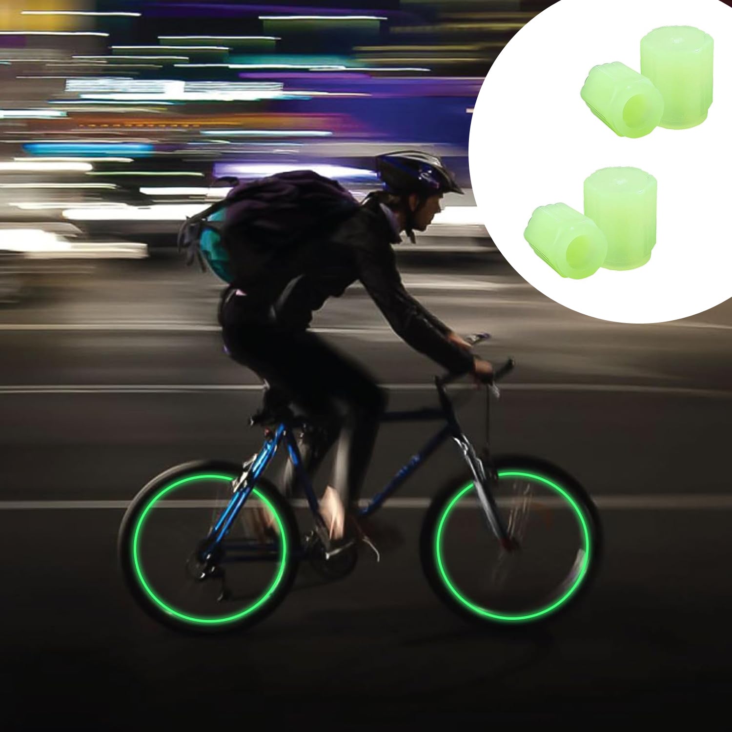 Tyre Valve Caps Luminous Glow Car Tire Valve Cap Covers Vaal Cap (4 Pcs Set) - Zidbik